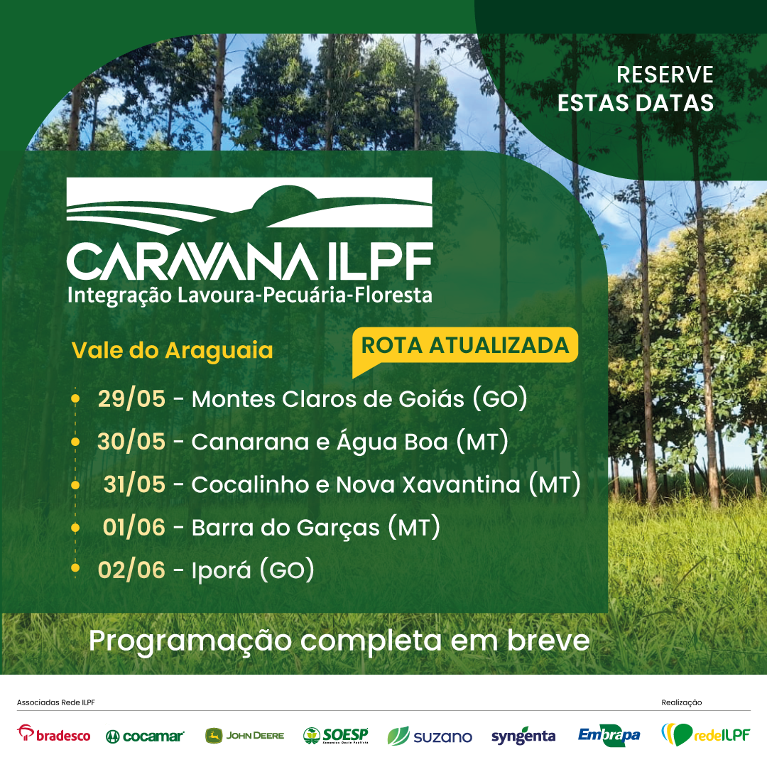 Você está visualizando atualmente Caravana ILPF chega ao Vale do Araguaia com informações sobre o potencial dos sistemas Integrados para a região.