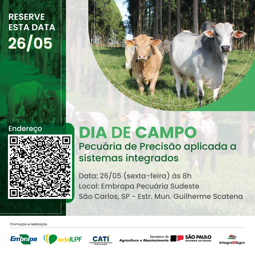 Você está visualizando atualmente Rede ILPF e Embrapa promovem dia de campo sobre pecuária de precisão aplicada a sistemas Integrados na região de São Carlos – SP.