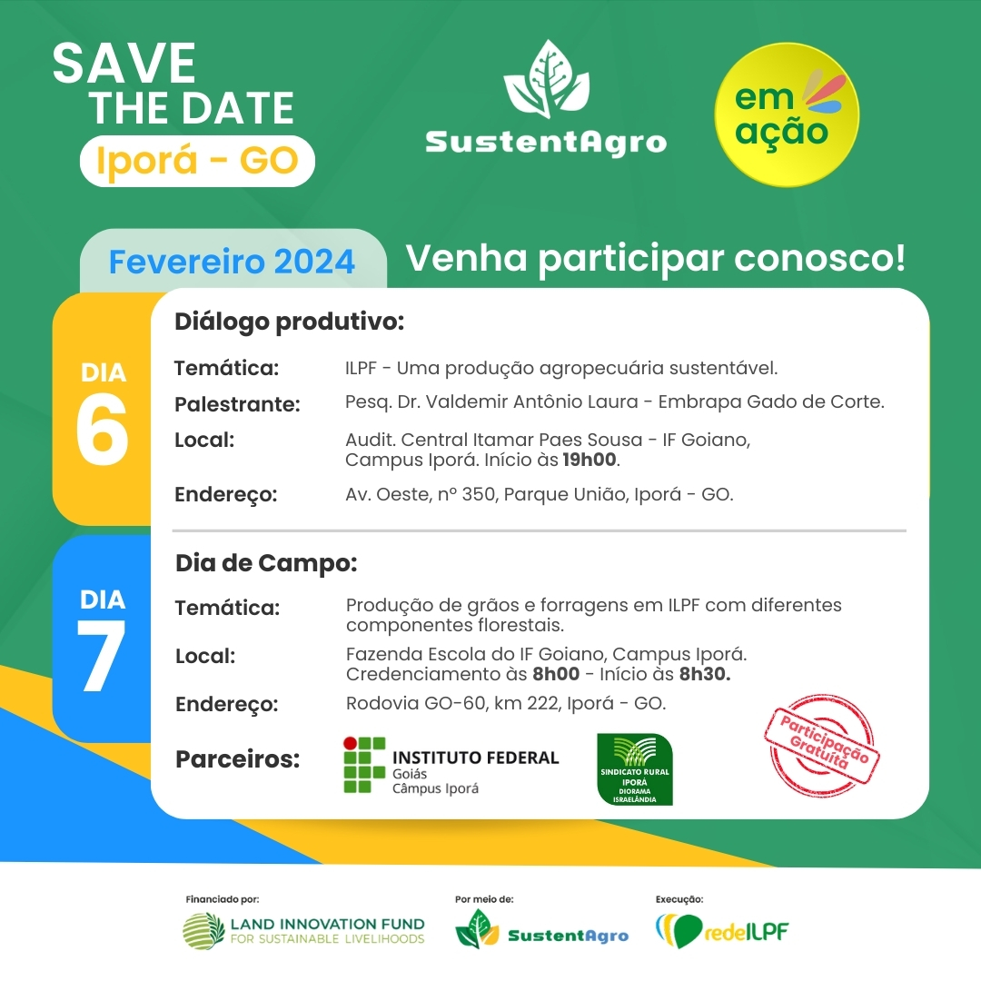 Você está visualizando atualmente SustentAgro promove eventos técnico-científicos para incentivar a sustentabilidade na cadeia da soja, em Goiás.